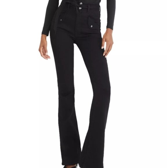 NWT Veronica Beard Giselle Flare Extra! High Rise Jean - Onyx - Picture 1 of 16